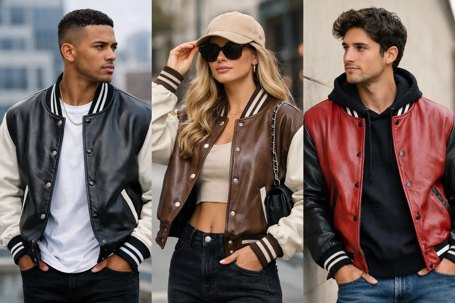 How to Style Leather Varsity Jacket Looks