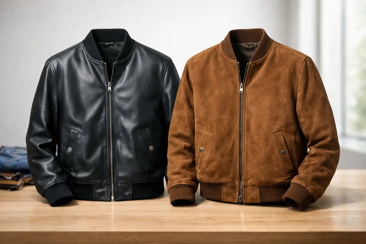 Leather or Suede Bomber Jacket?
