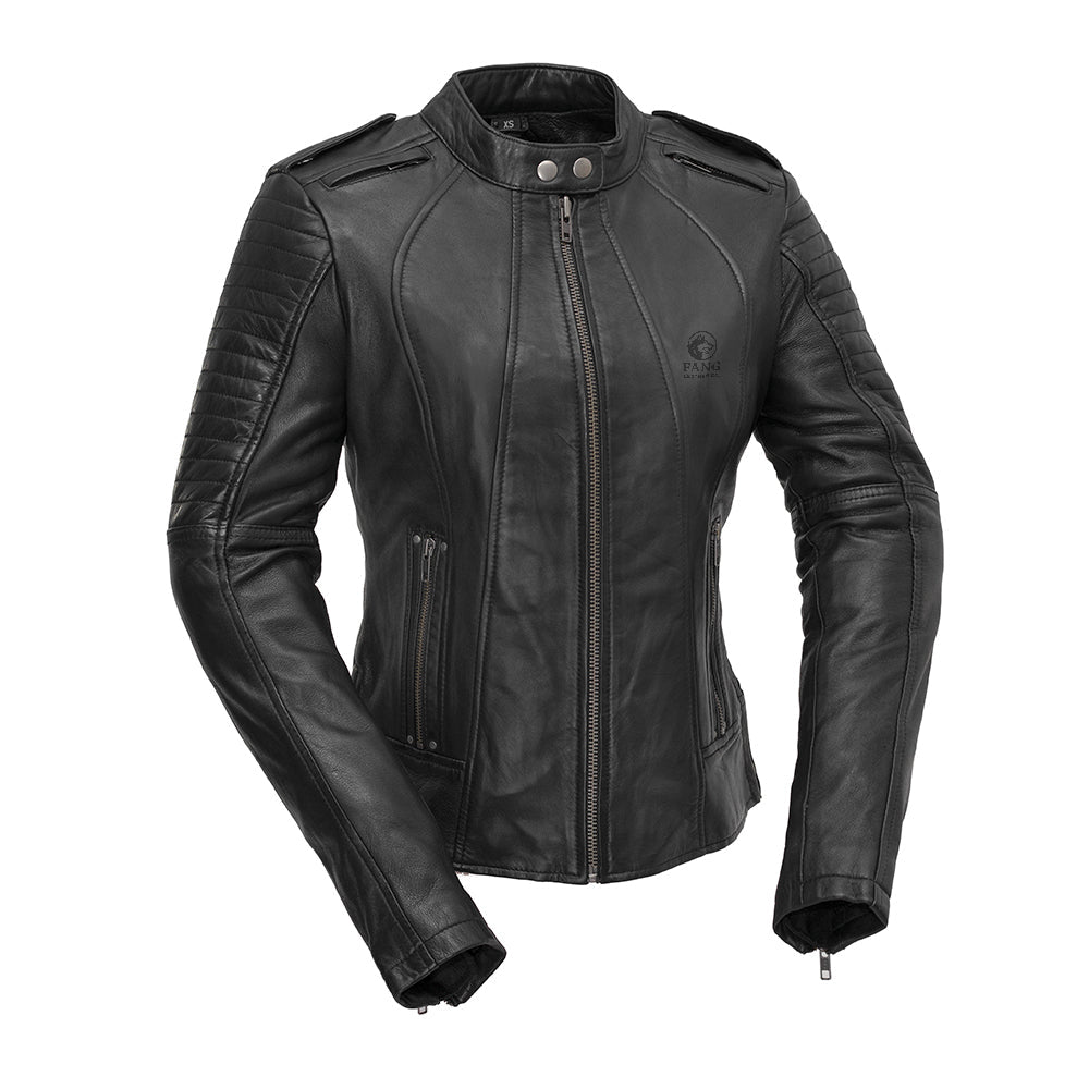 Biker - Women's Motorcycle Leather Jacket image 0