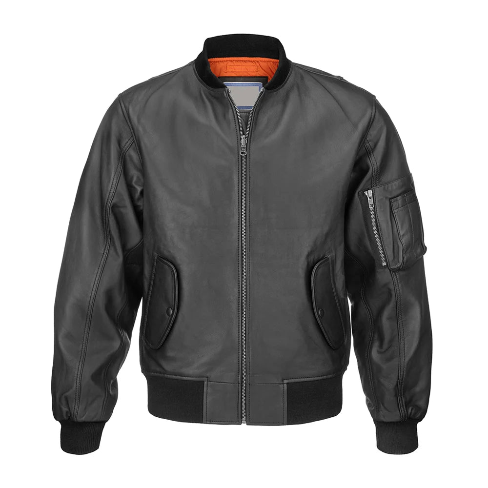 Leather Bomber Jacket image 0