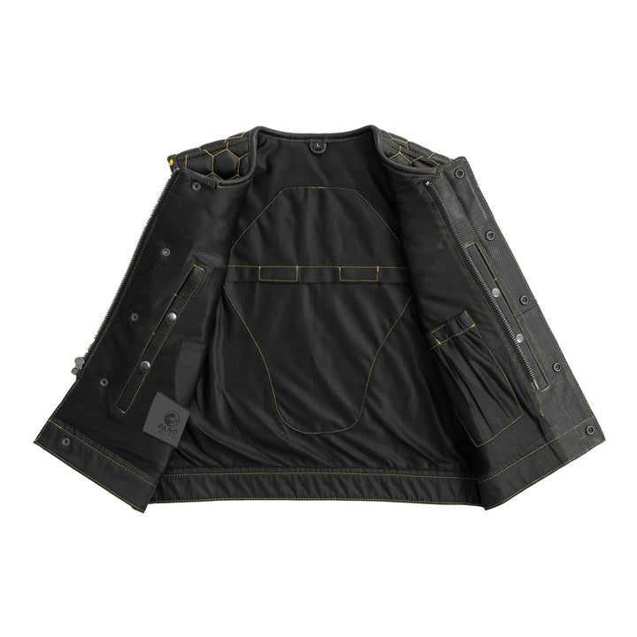 Lowside Hornet Perforated Men's Club Style Leather Vest image 2
