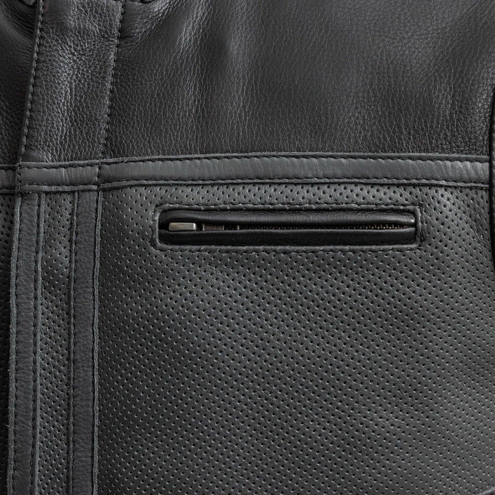 Two Tone Lowrider Perforated Men's Leather Vest image 3