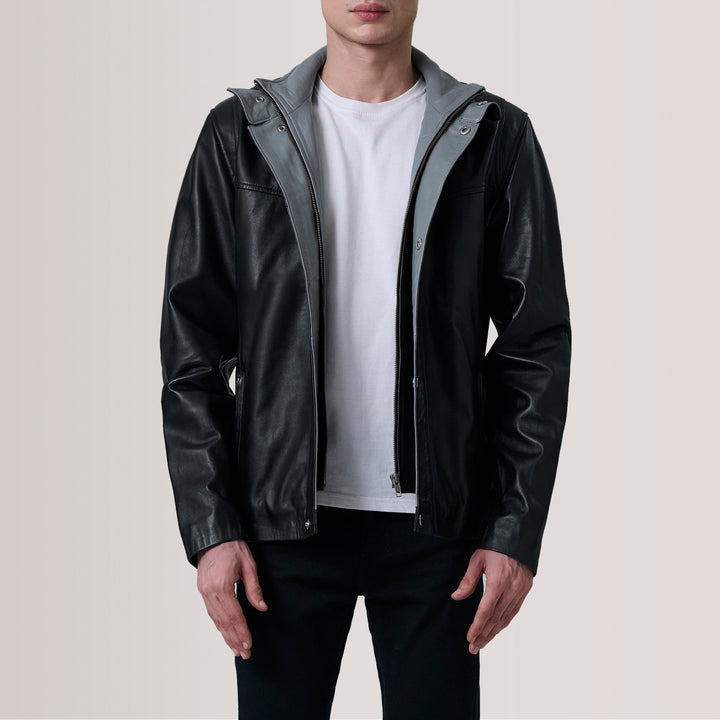 Henrik Black Leather Cafe Racer image 5