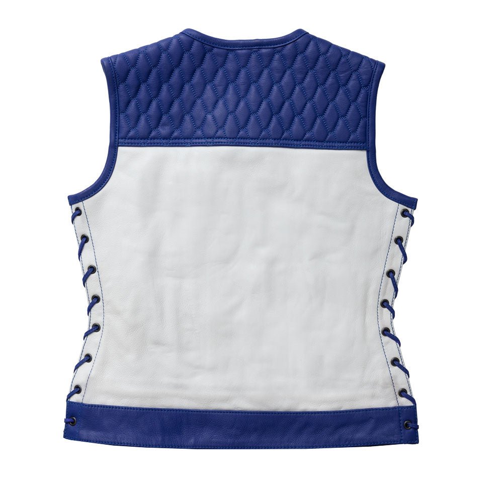 Cobalt - Women's Motorcycle Leather Vest - Limited Edition image 1