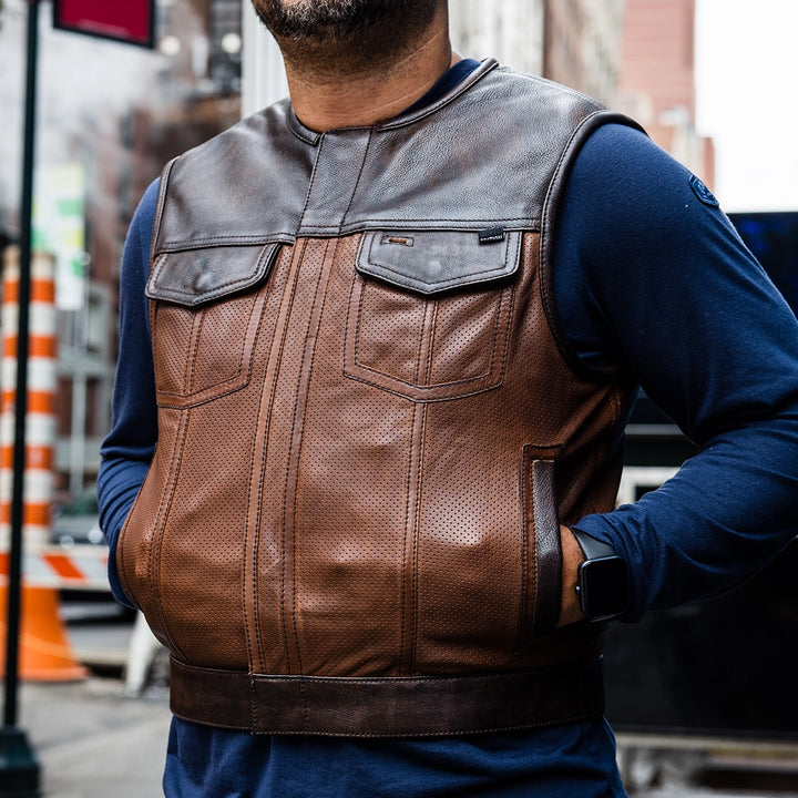 Lowside Gunner Men's Perforated Leather Vest image 3