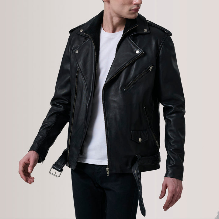 Kole Black Leather Double Rider Jacket image 3