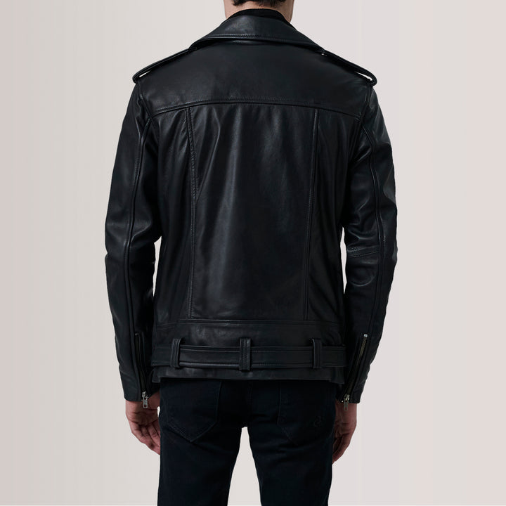 Kole Black Leather Double Rider Jacket image 2