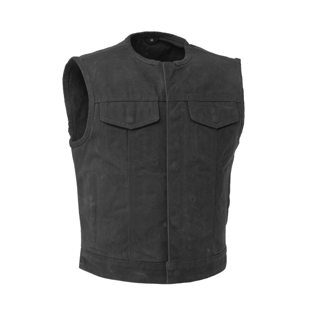 Lowside - Waxed Men's Motorcycle Canvas Vest image 0
