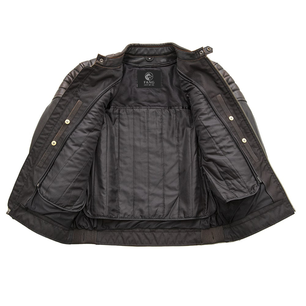 Crusader Men's Motorcycle Leather Jacket image 2