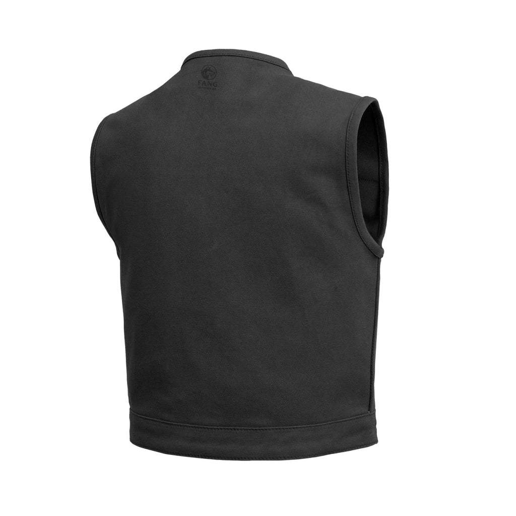 Lowside Black Men's Motorcycle Canvas Vest image 5