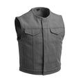 Lowside Men's Motorcycle Canvas Vest (Grey) image 0