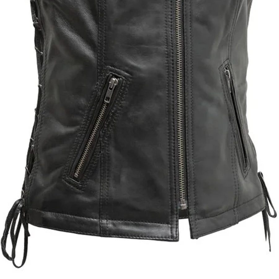 Cindy - Women's Motorcycle Sheepskin Vest image 3