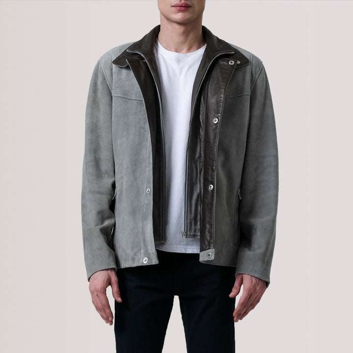 Henrik Grey Suede Cafe Racer image 3