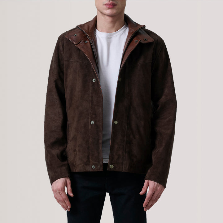 Henrik Brown Suede Cafe Racer image 1