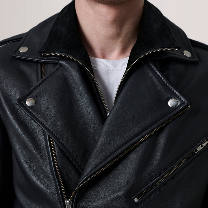 Kole Black Leather Double Rider Jacket image 5