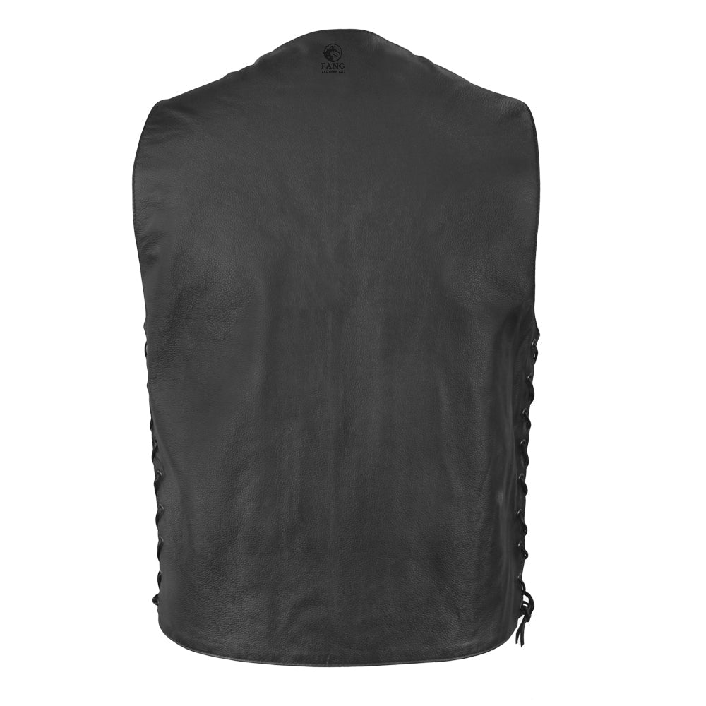 Gun Slinger Men's Motorcycle Western Style Leather Vest image 1