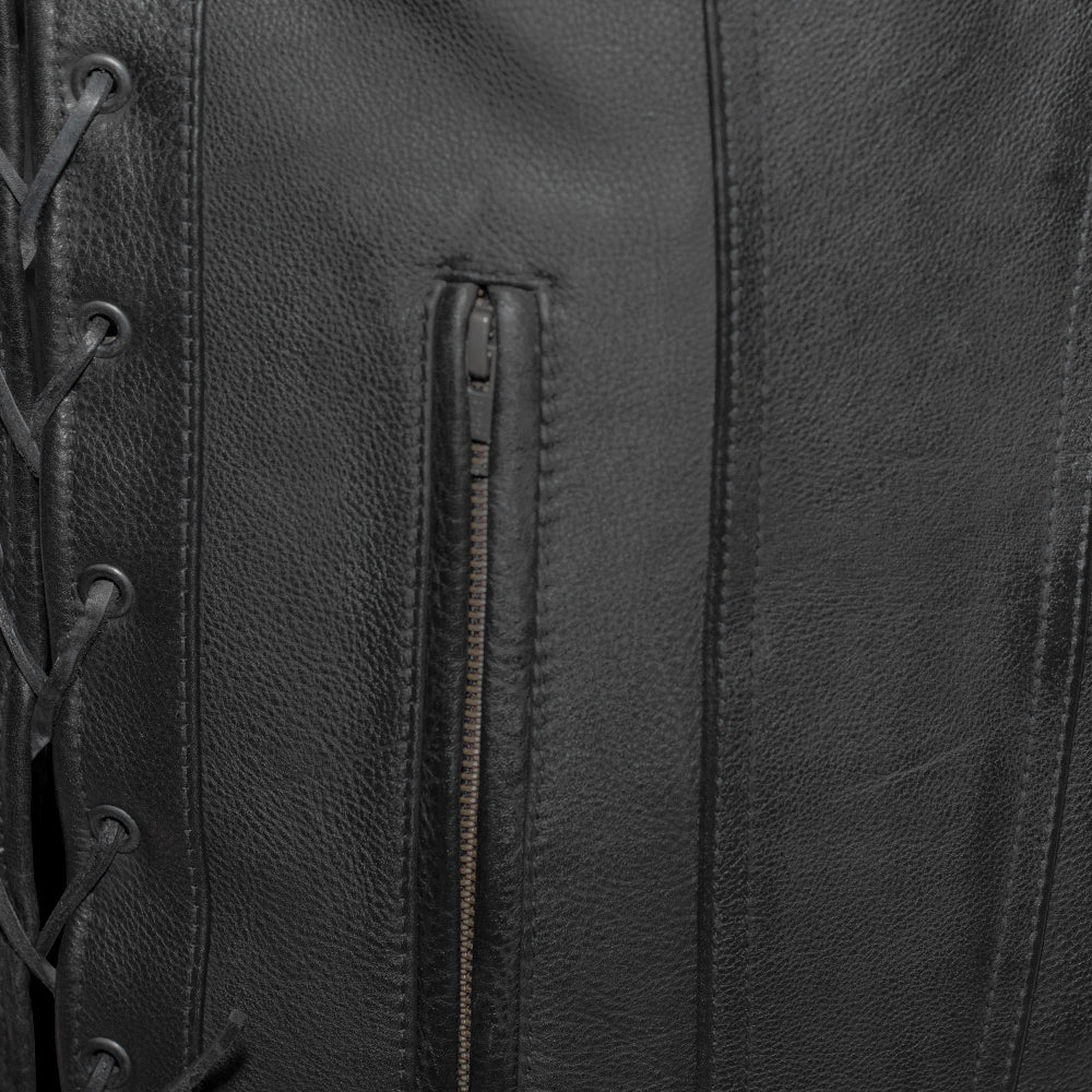Gambler Men's Motorcycle Leather Vest image 4