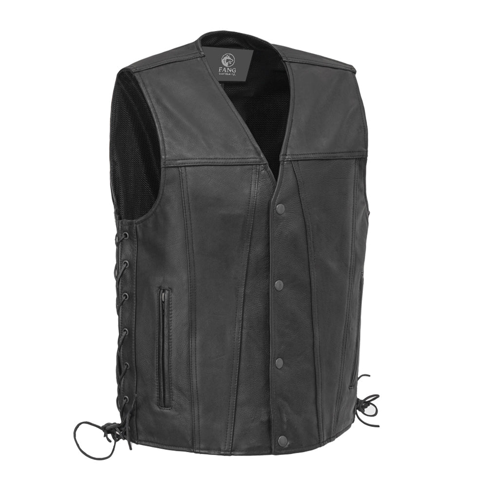 Gambler Men's Motorcycle Leather Vest image 0