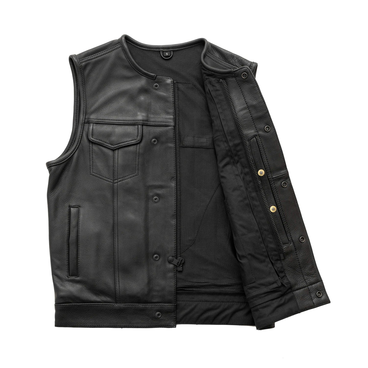 Highside Men's Motorcycle Leather Vest image 2