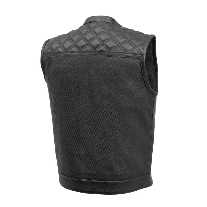 Downside Perforated Men's Motorcycle Leather Vest image 1