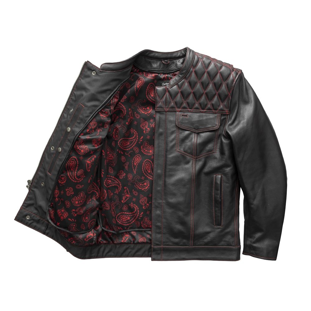 Cinder Men's Cafe Style Leather Jacket image 4