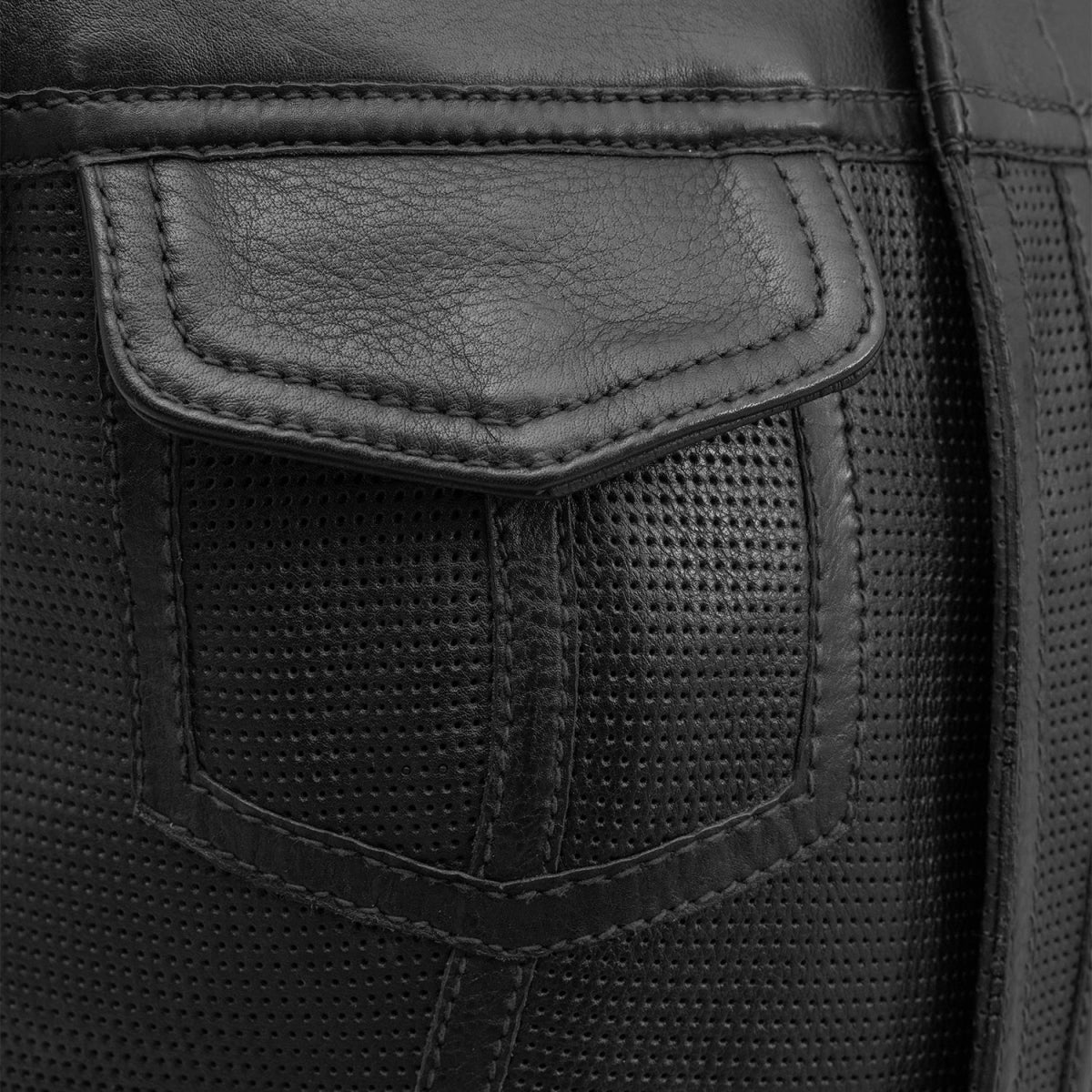 Jessica Perforated Women's Motorcycle Leather Vest image 3