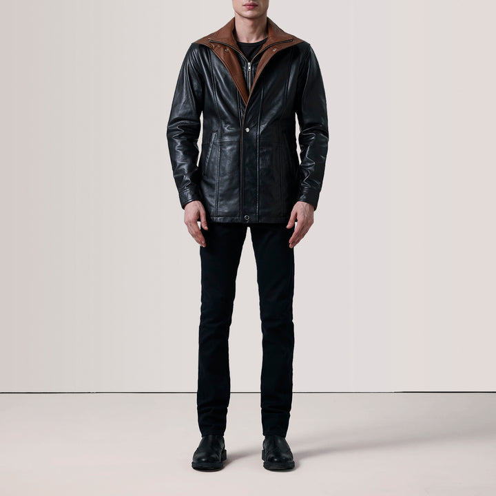 Connor Black Leather Coat image 4