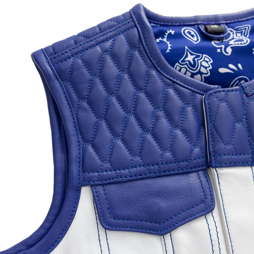 Cobalt - Women's Motorcycle Leather Vest - Limited Edition image 2