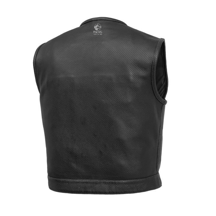 Lowside Men's Perforated Motorcycle Leather Vest image 1