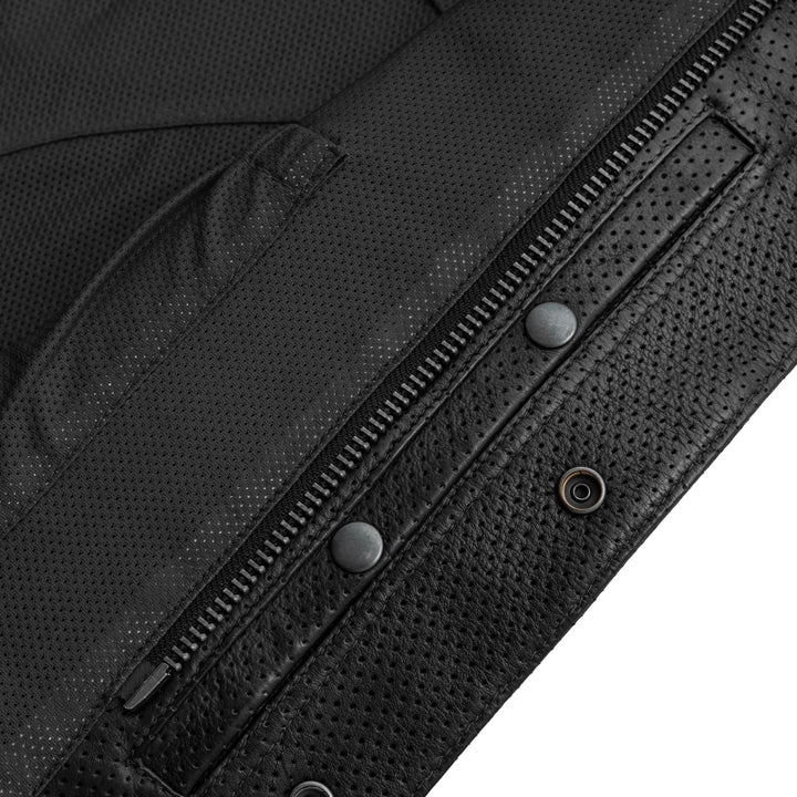Lowside Men's Perforated Motorcycle Leather Vest image 4