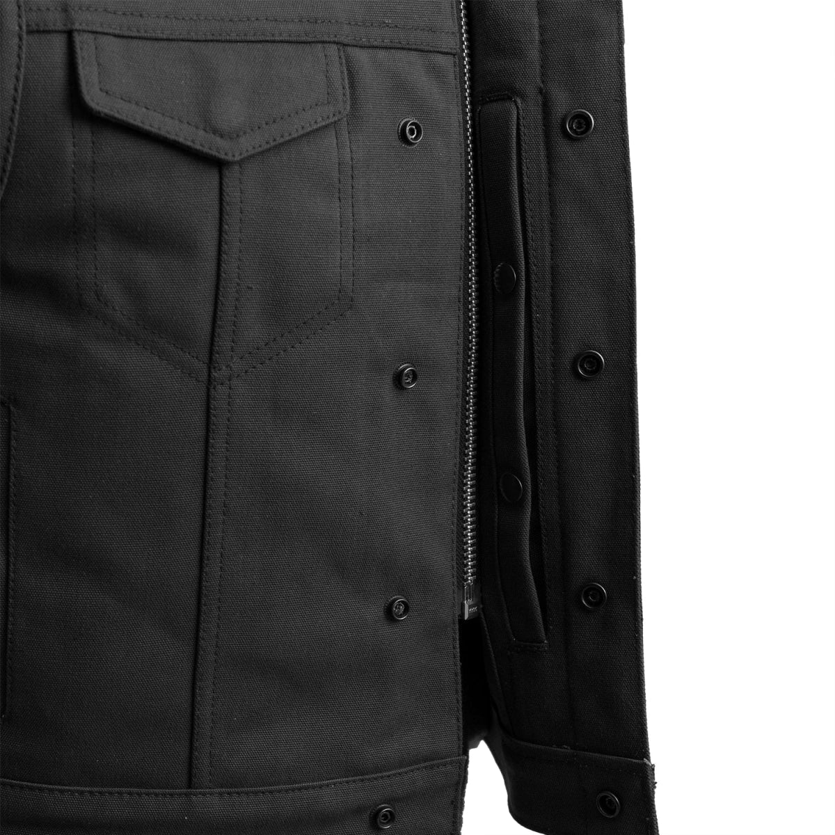 Lowside Black Men's Motorcycle Canvas Vest image 4