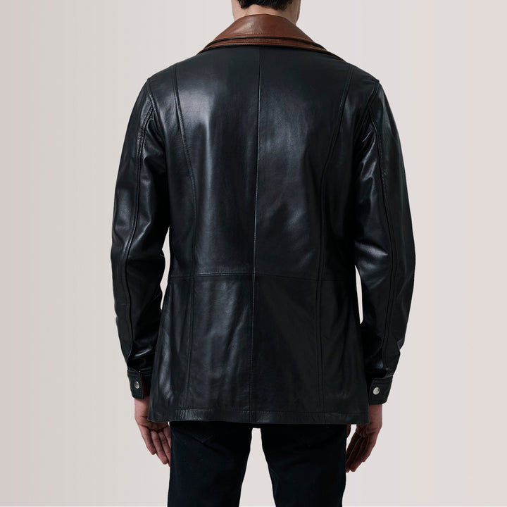 Connor Black Leather Coat image 1