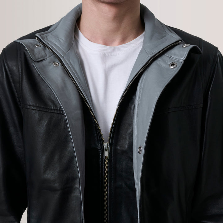 Henrik Black Leather Cafe Racer image 1