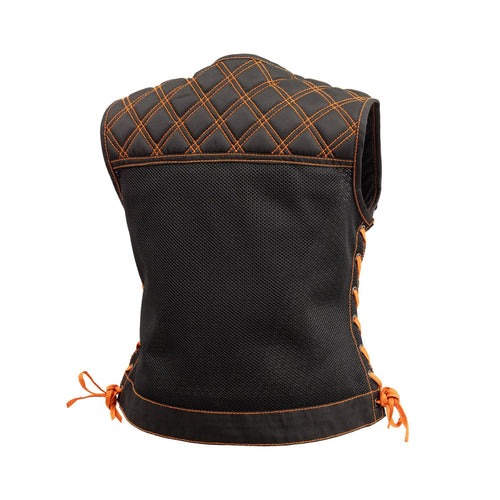 Bonnie Moto Mesh Women's Motorcycle Vest - Diamond Quilt image 1