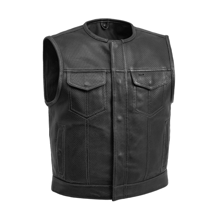 Lowside Men's Perforated Motorcycle Leather Vest image 0