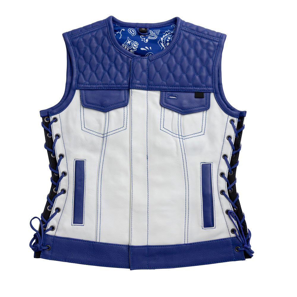 Cobalt - Women's Motorcycle Leather Vest - Limited Edition image 0