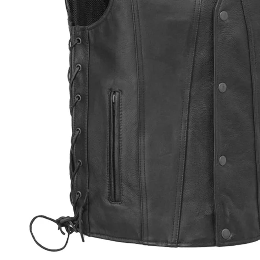 Gambler Men's Motorcycle Leather Vest image 3