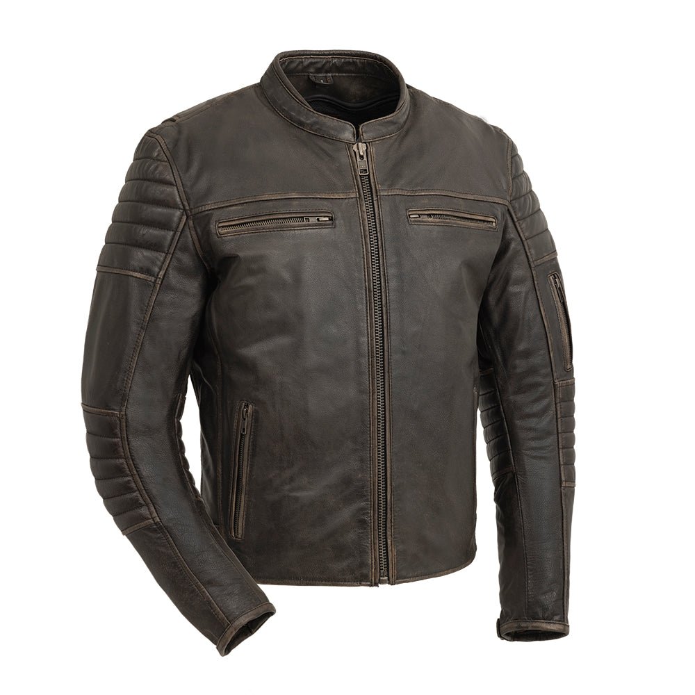 Commuter Men's Motorcycle Leather Jacket - Brown image