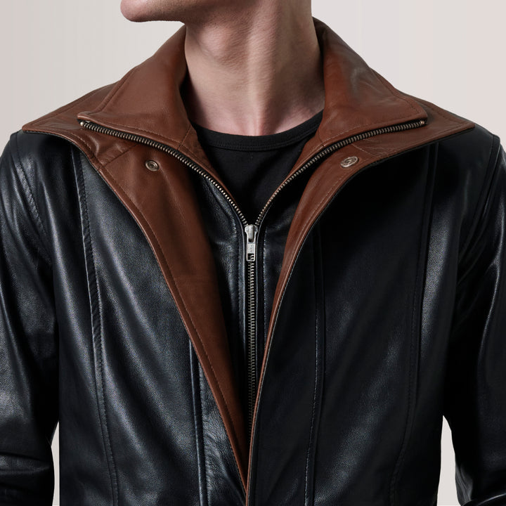 Connor Black Leather Coat image 5