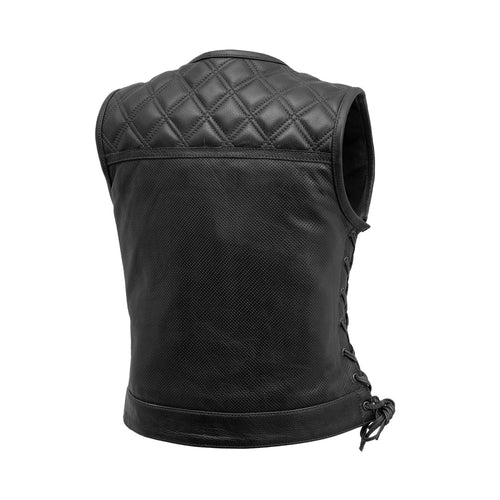 Bonnie Perforated Women's Motorcycle Leather Vest image 1