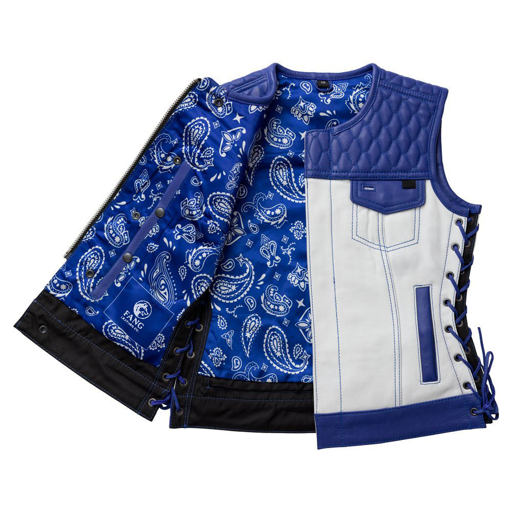 Cobalt - Women's Motorcycle Leather Vest - Limited Edition image 5