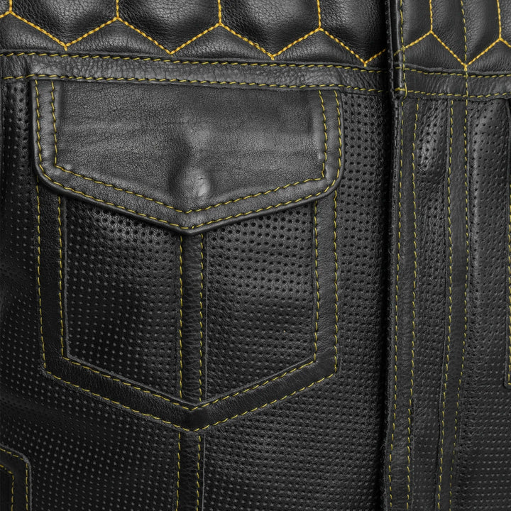 Lowside Hornet Perforated Men's Club Style Leather Vest image 3