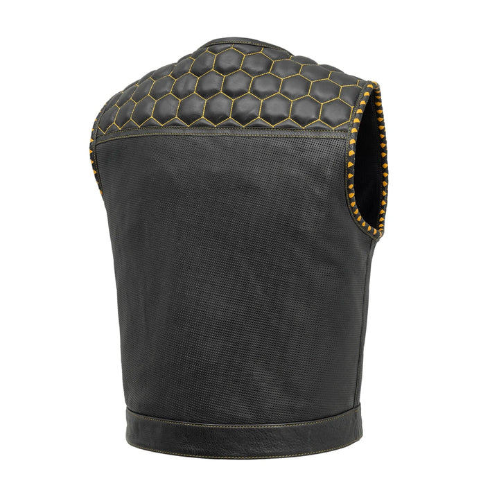 Lowside Hornet Perforated Men's Club Style Leather Vest image 1