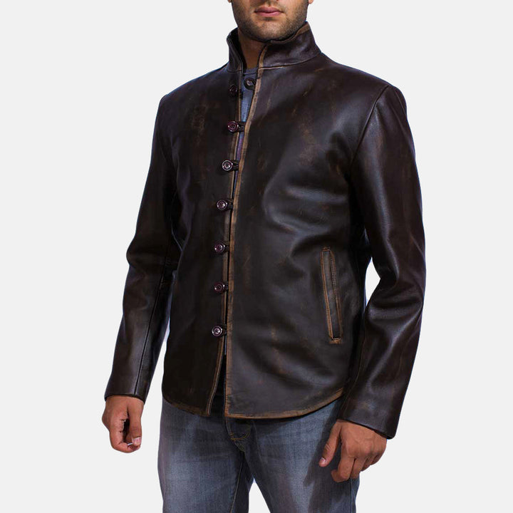 Drakeshire Brown Leather Jacket image 3