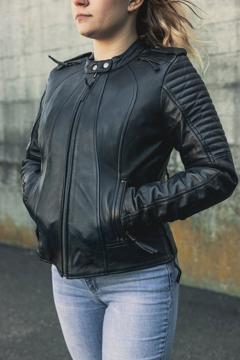 Biker - Women's Motorcycle Leather Jacket image 2