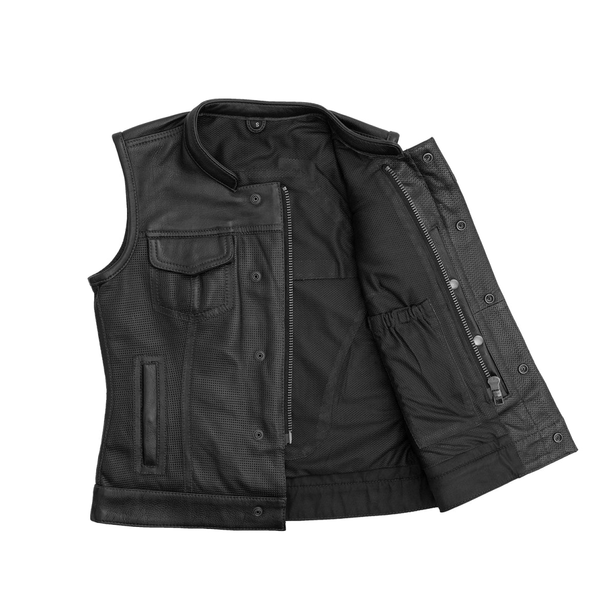 Jessica Perforated Women's Motorcycle Leather Vest image 2