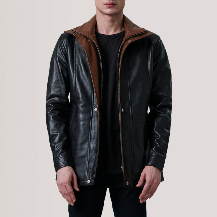 Connor Black Leather Coat image 3