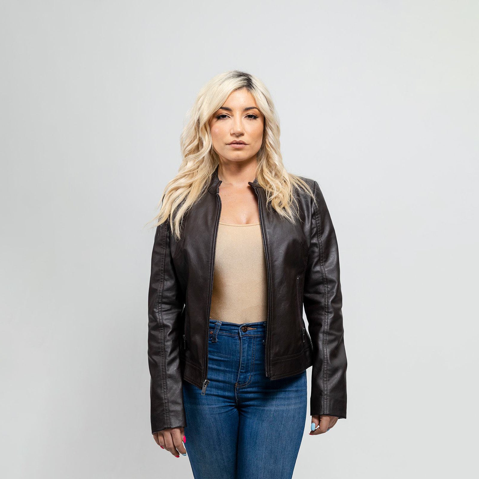 Beverly Women's Vegan Faux Leather/Perforated Jacket image 0