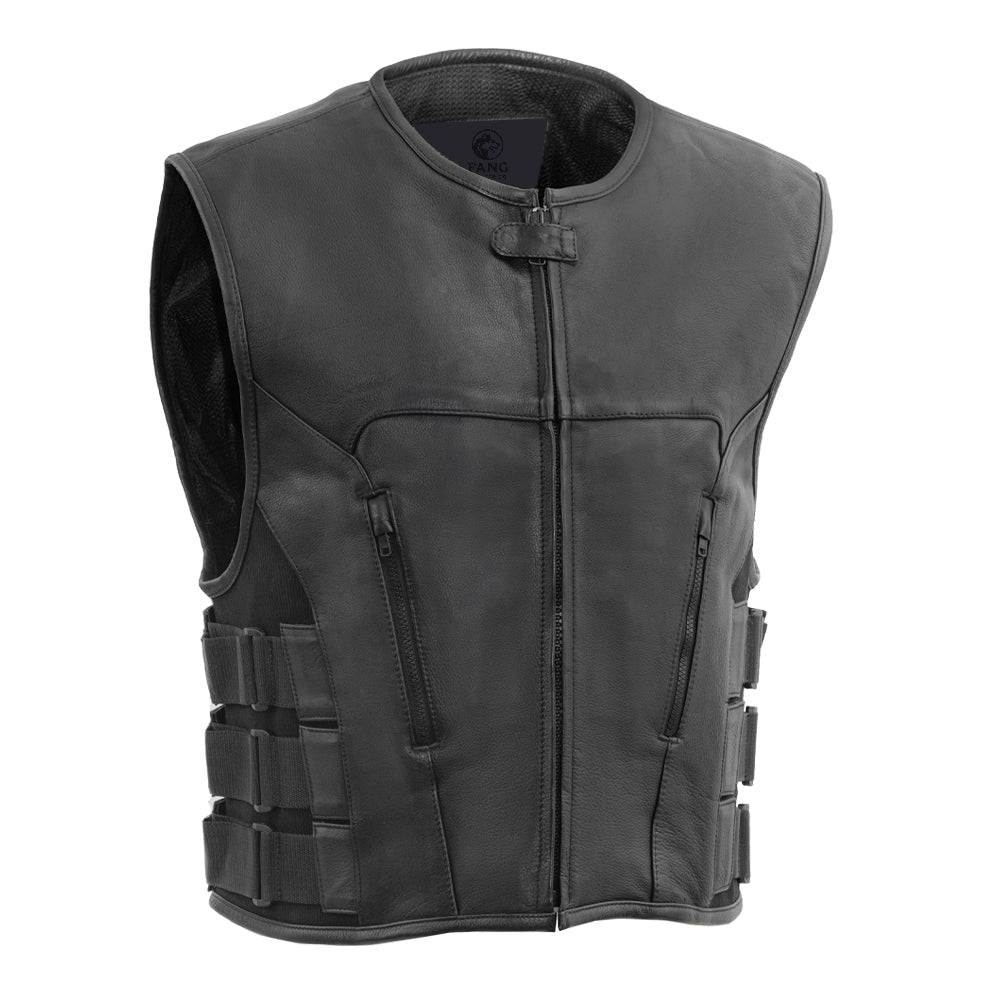 Commando Men's Leather Swat Style Motorcycle Vest image 0