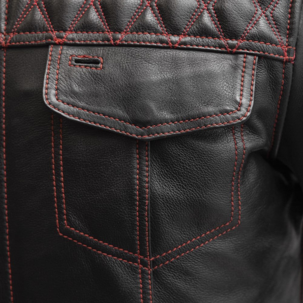 Cinder Men's Cafe Style Leather Jacket image 5